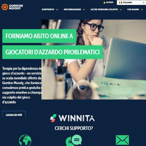 Sito web di gioco d'azzardo Terapia per aiuto