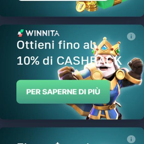 Cashback sul sito Winnita